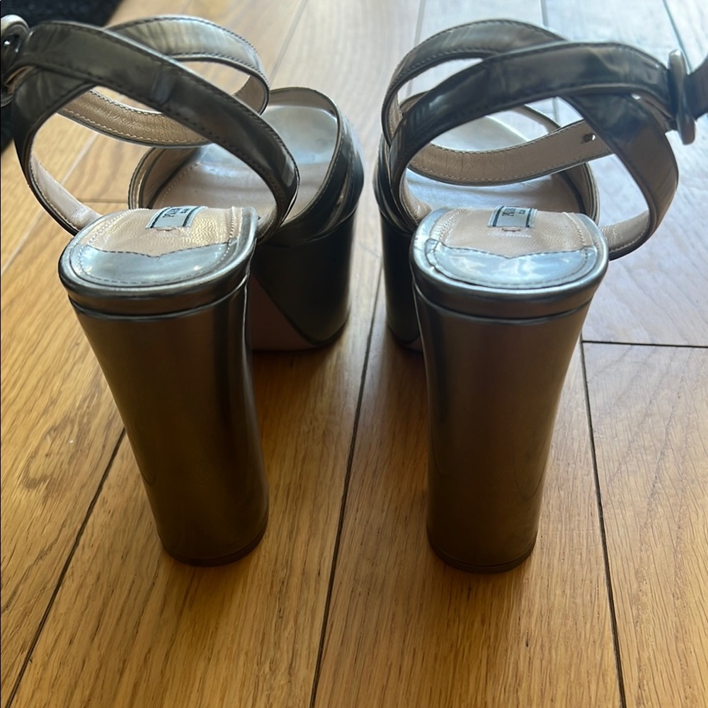 Prada Silver Women's Platform Sandals - Picture 4 of 5